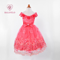 Abiti da festa di compleanno in Tulle con volant in Tulle per bambini