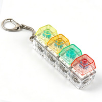 Porte-clés Fidget Transparent 4 Boutons Couleurs Assorties, Pendentif Bouton Clair, Jouet Anti-Stress pour Doigts, Vente en Gros Personnalisée