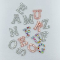 Lettres en strass thermocollantes écologiques Gillian, 26 motifs de perles, patchs thermocollants pour vêtements, fabrication artisanale DIY
