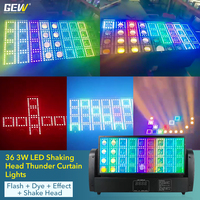 Luz de Fondo Thunder Curtain Blanco Cálido 36x3W DMX512 648pcs RGB Beam Wash LED Flash Estroboscópico Cabeza Móvil