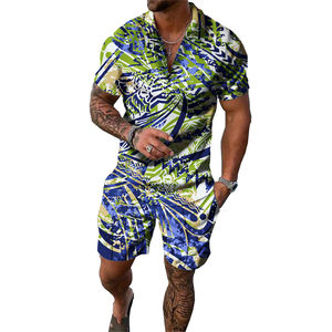 أعلى جودة سحاب أكمام قصيرة وشورت طقم من قطعتين بولينيزية تصميم وشم ساموان بدلة كرة قدم جيرسي للرجال - Product Image 2