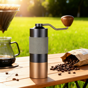 เครื่องบดกาแฟเอสเพรสโซ<span class=keywords><strong>แบบ</strong></span>มือหมุน Kingze พร้อมโลโก้สั่งทำพิเศษ <span class=keywords><strong>แบบ</strong></span>พกพาขนาดเล็ก ใช้ใบมีดรูปกรวย สำหรับใช้ในบ้าน - Product Image 2