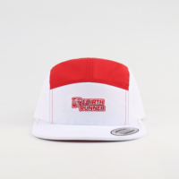 Casquette de course à 5 panneaux de haute qualité, en polyester perforé, respirante, imperméable, à visière plate, pour la pêche et les activités de plein air