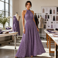 Tissu tricoté warp crêpé 98% polyester 2% élasthanne, résistant aux plis, extensible, jacquard à carreaux, pour robe de femme