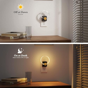 Luz Nocturna LED 180 °   Luces Nocturnas Circulares de Acrílico con Sensor Giratorio, Regulables, Luz Blanca Cálida, para Dormitorio - Product Image 5