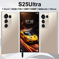 Teléfonos Inteligentes S25 Ultra con Innovadora Pantalla HD Android 14 de 16GB+1TB, Teléfono 4G/5G Original Desbloqueado
