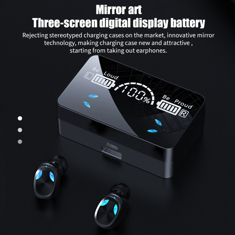 IPX7 Waterproof TWS Wireless 5.0 Earbuds LED Display Headphone Handfree Touch Control Bluetooth Earphone