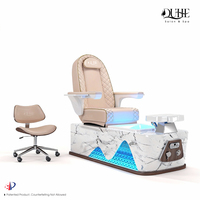 Fauteuil de pédicure professionnel électrique sans tuyauterie, sans plomberie, de luxe, avec lumière et massage
