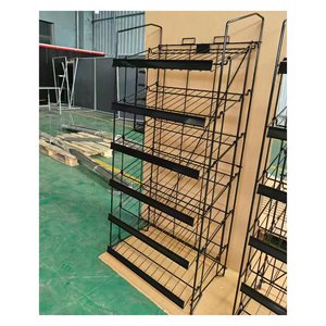 Retail Food Shop Fittings Powder Coated Floor Black <strong>Mesh</strong> 5 Tiers Metal <strong>Wire</strong> Design Bread <strong>Display</strong> Rack - Product Image 2