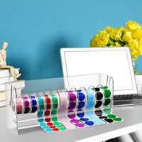 Distributeur d'étiquettes en acrylique réglable-Porte-autocollant en rouleau de 12 disques pour l'organisation du bureau et de la maison