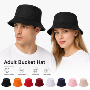 Chapeau Bob en Coton avec Logo Brodé, Large Bord, Unisexe, Protection Solaire, Chapeau de Pêcheur, Personnalisable OEM - Product Image 1