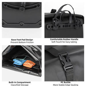 Sacoche de vélo imperméable WEST BIKING 25L grande capacité, sacoche de selle de vélo stable pour porte-bagages arrière - Product Image 5