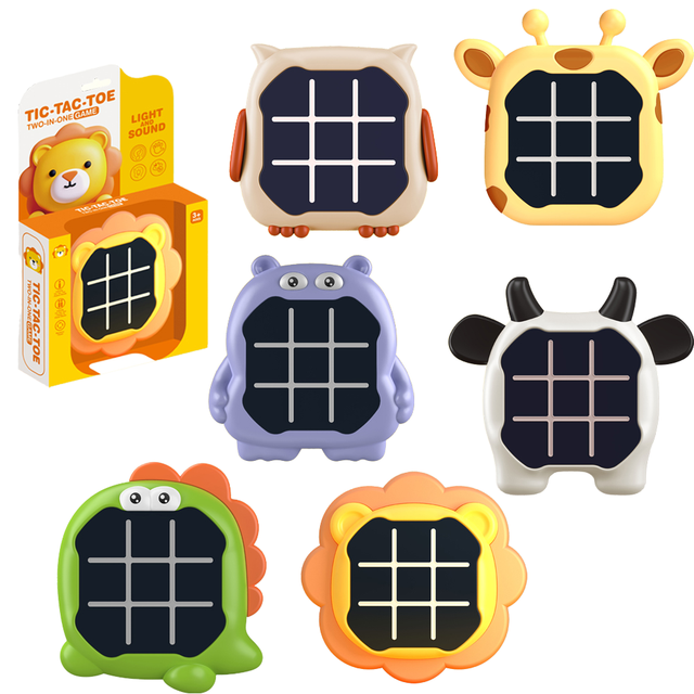 Dinosaur Electronic Tic Tac Toe AI Memory Game Handheld Brain Puzzle Machine Montessori Educational Portable Travel Kids Gift