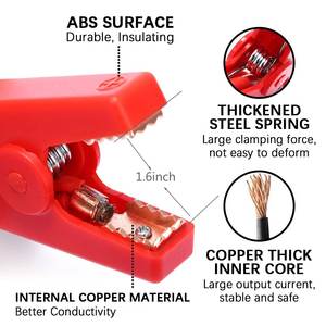 Vente en gros de <span class=keywords><strong>pince</strong></span> crocodile pour démarreur à courant élevé <span class=keywords><strong>pince</strong></span> crocodile entièrement isolée 100A ABS pour démarrage d'urgence de batterie de <span class=keywords><strong>voiture</strong></span> - Product Image 5