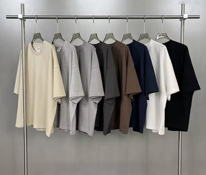 Custom Logo <b>Box</b> Tee Men's Heavyweight Cotton T-Shirt Streetwear Oversize Blank Cropped Top with Boxy Fit and <b>Drop</b> Shoulder - Product Image 3