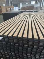 Panneau acoustique mural écologique insonorisant en fibre de polyester + MDF à texture bois, pour salon et hôtel