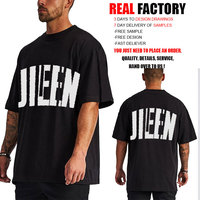 T-shirt pour Hommes à Logo Brodé Personnalisé 280g 100% Coton Tricot Épais Lavé Grande Taille T-shirt d'Été pour Hommes et Adolescents