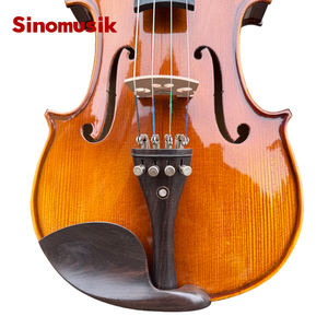 Sinomusik marca Venta caliente buena calidad precio <span class=keywords><strong>barato</strong></span> brillante amarillo marrón llama Arce tallado abeto sólido violín HV01D - Product Image 5
