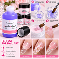 Kit de Gel UV Acrylique Professionnel EA pour Ongles, Base Coat, Vernis Transparent, Liquide Acrylique Respectueux de l'Environnement, Certifié MSDS 2