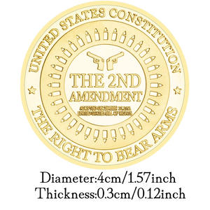 Estados Unidos 2ª Emenda Coleção Lembrança Moeda Banhado a ouro Metal Direito do Povo de Manter Bear Arms - Product Image 3