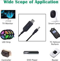 Conector de Cable WiFi a Powerbank DC 5V a 12V Cable USB Boost Converter Cable elevador para enrutador Wifi Módem Ventilador Altavoz