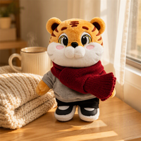 Peluches en gros, jouets en peluche personnalisés, tigre en peluche personnalisé pour mascotte, 15 cm, animal en peluche sur mesure