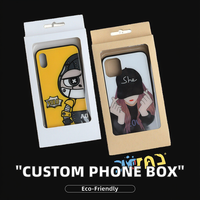 Boîte d'emballage personnalisée pour coques de téléphone, petit MOQ, économique et tendance, avec dorure à chaud et impression éphémère