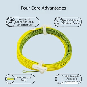 Lenze da Pesca a Mosca Galleggianti WF (Weight Forward) Bicolore Giallo e Verde con Connettore Integrato e Anello Anteriore, ad Alta Resistenza - Product Image 3