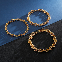 Bracelets empilables en chaîne pour femmes, bijoux fantaisie, plaqués or, en acier inoxydable, résistants à l'eau, avec maillons ovales en forme de corde, ensemble de bijoux