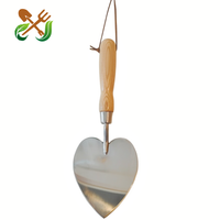 Truelle de jardin en acier inoxydable brillant avec manche en bois massif, pelle à main durable pour la culture des fleurs et des légumes
