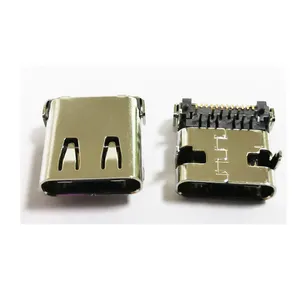 Vertical Usb Connector USB 3.1 Type C Connector 24 Pins14 Pin Female Socket Receptacle Through Holes PCB 180 Vertical Shield USB-C