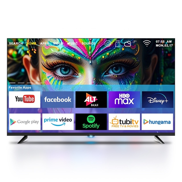 Wholesale Frameless 22-65 Inch QLED Smart LED TVs 4K Ultra HD Android WiFi with 120Hz Refresh Rate for Home Entertainment