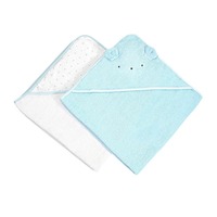 Factory Wholesale New Design Baby Square 76*76cm Eco-friendly Soft Absorbent Comfortable Hooded Solid Color Cotton Bath Towel