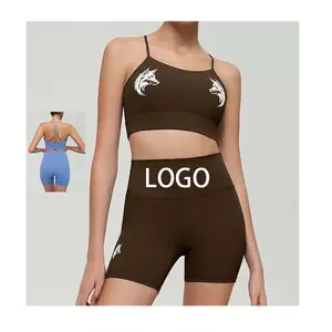 2024 taille haute 2 pièces grande taille yoga ensembles fitness femmes gym sport entraînement design personnalisé logo