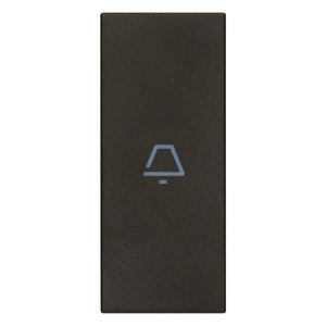 Bouton poussoir de sonnette axial noir avec symbole cloche, longueur 1M - Product Image 1