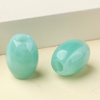 Perles ovales colorées en acrylique 17*12.5mm à grand trou - Perles intercalaires lâches pour la fabrication de bijoux DIY, perles décoratives type bouton