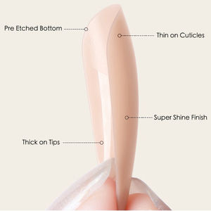 MyBeautyNails-Gel para extensión de puntas de <span class=keywords><strong>uñas</strong></span>, 240 unidades, cobertura completa, pigmento incorporado, 100% puntas de Gel - Product Image 3