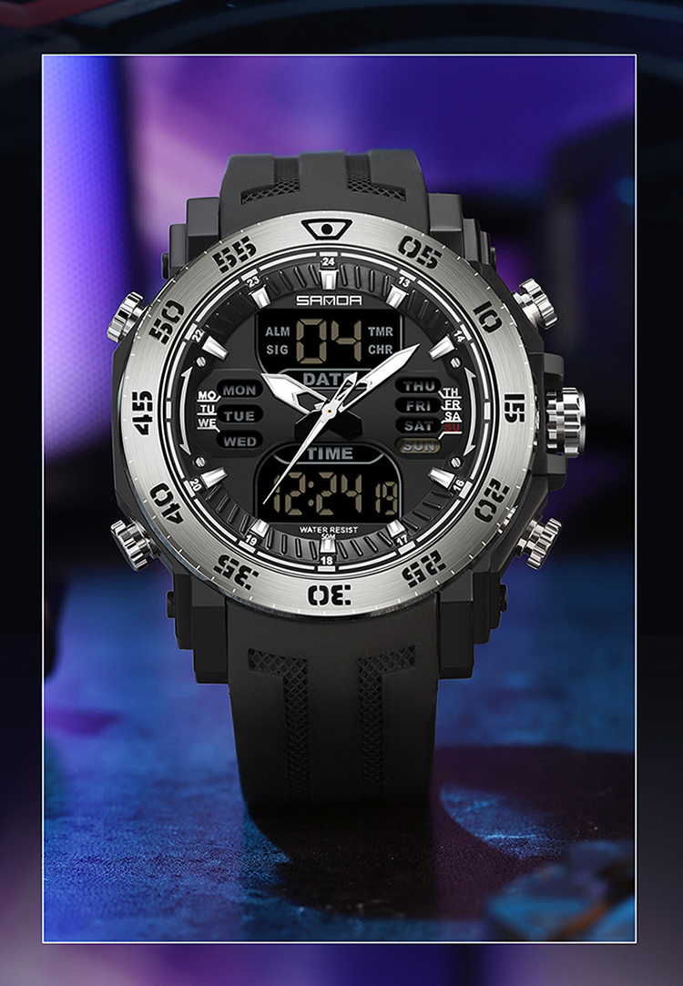 OEM SANDA 6029 Top Brand Men's Women's Multifunctional Electronic Watch Leisure Sports Waterproof Digital Student Watch
