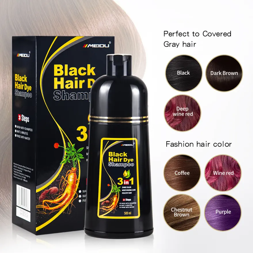 hair styling products dark brown light brown coffee purple color organic herbal black hair dye shampoo for men women