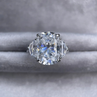 Bague en argent sterling 925 de la marque MuShan, 10ctw, 10*14mm, diamant Moissanite D VVS, plaqué or 18 carats, bijoux brevetés MST