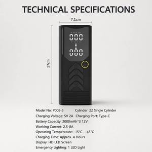 Compresseur d'air numérique portable YILIE P008-5 6000 mAh <span class=keywords><strong>pour</strong></span> voiture, vélo et ballons – Vente en gros usine - Product Image 6