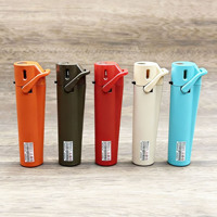 Briquet à Jet Métallique de Luxe Coupe-Vent Rechargeable avec Verrou de Sécurité, Multicolore, Logo Personnalisé, Cadeau d'Entreprise, Vente en Gros, Compatible Gaz US