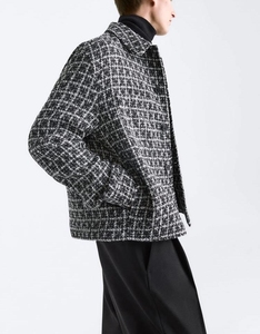 Veste décontractée surdimensionnée à manches longues pour homme, personnalisée OEM, avec col montant et revers, motif à <span class=keywords><strong>carreaux</strong></span>, multi-poches, <span class=keywords><strong>manteau</strong></span> d'hiver - Product Image 4