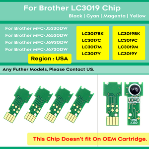 Chip BOMA America de un Solo Uso LC3017 LC3019 para Impresoras Brother MFC-J5330DW MFC-<span class=keywords><strong>J6530DW</strong></span> MFC-J6930DW J6930DW J6730DW - Product Image 6