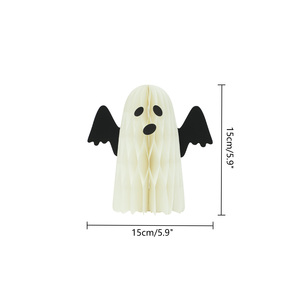 Adornos de Halloween de Fantasmas Etéreos, Escultura de Espíritu en Papel de Panal 3D Delicado, Decoraciones Plegables Ecológicas para Interiores/Exteriores - Product Image 5
