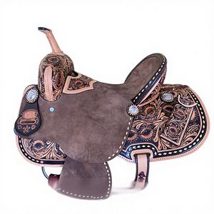 Sillín de Caballo de Cuero Genuino Premium Hecho a Mano, de Diseño, Duradero y Cómodo, para Carreras, Estilo Western e Inglés, con Árbol de Madera y Plástico, de Alta Calidad - Product Image 1