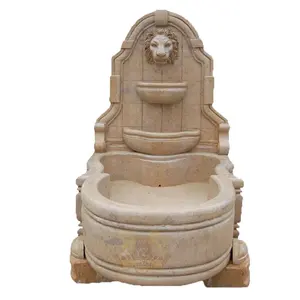 Custom Garden Stone Craft Waterfall Fountain Antique Marble Stone Wall Water Fountain