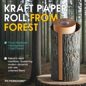 Rollo de papel de regalo Kraft marrón en blanco Jumbo ecológico, material reciclado, papel de regalo natural multicolor multiusos - Product Image 4