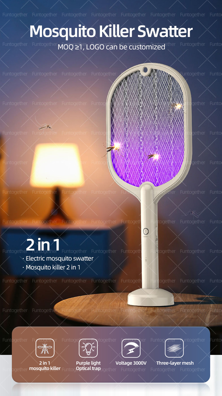 Household fly pest electric killer zapper with led light rechargeable racket eletrica mosquito
