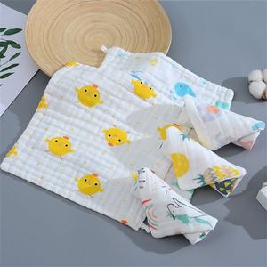 Bông nguyên chất Sáu lớp gạc bé nhỏ Khăn vuông mềm thấm nước sơ sinh khăn in mật độ cao nước bọt khăn - Product Image 4